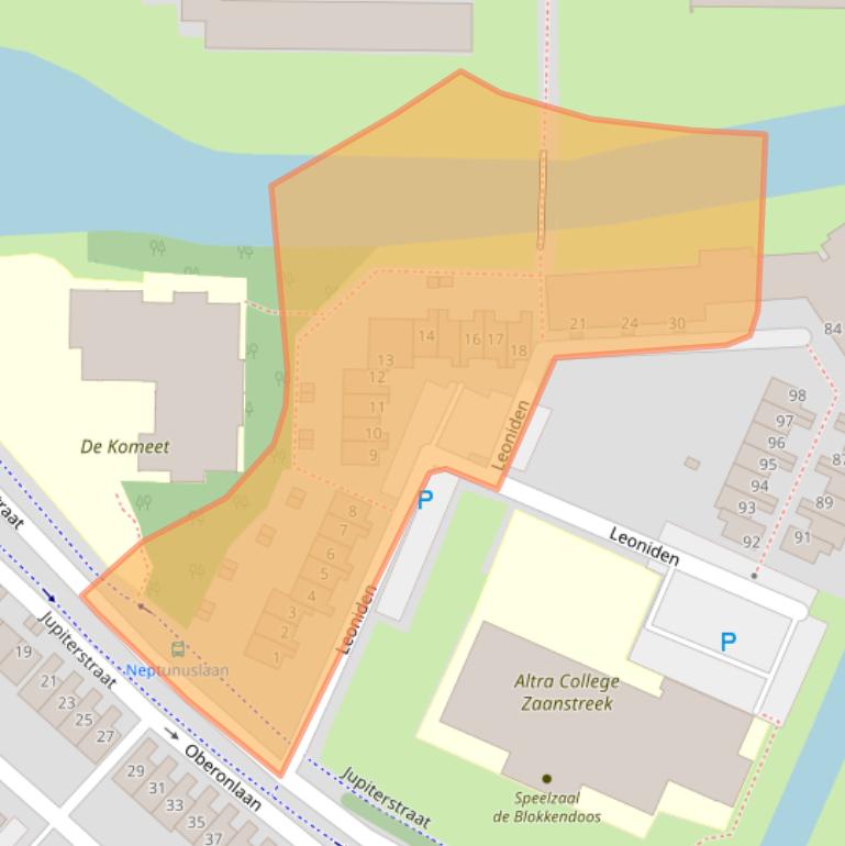 Kaart van postcodegebied 1562WX.