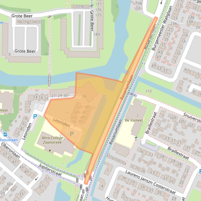 Kaart van postcodegebied 1562WZ.