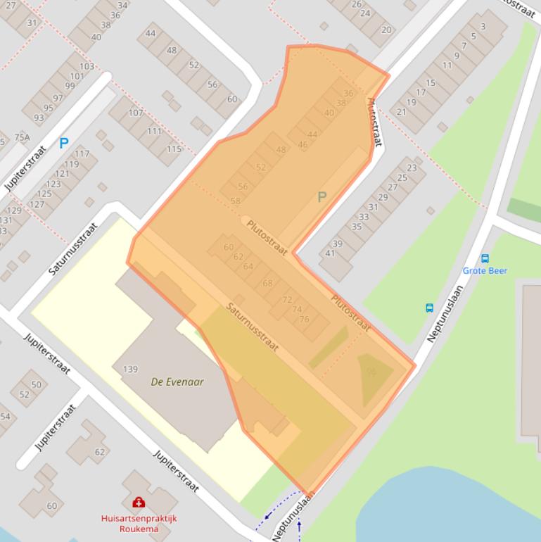 Kaart van postcodegebied 1562XK.