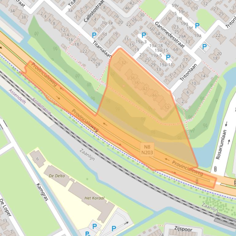 Kaart van postcodegebied 1562ZE.