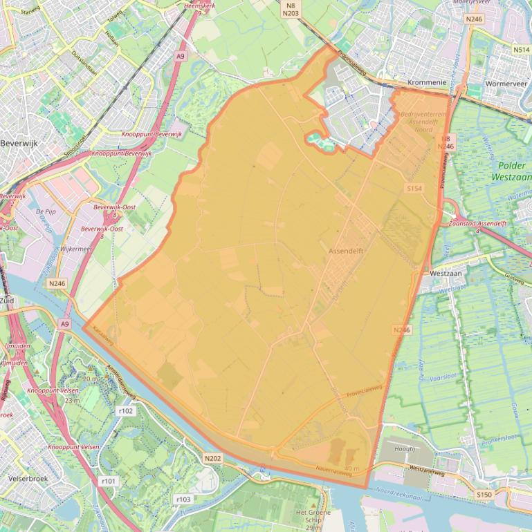 Kaart van postcodegebied 1566.