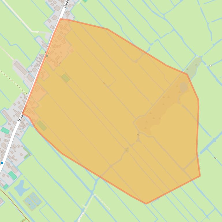 Kaart van postcodegebied 1566AD.