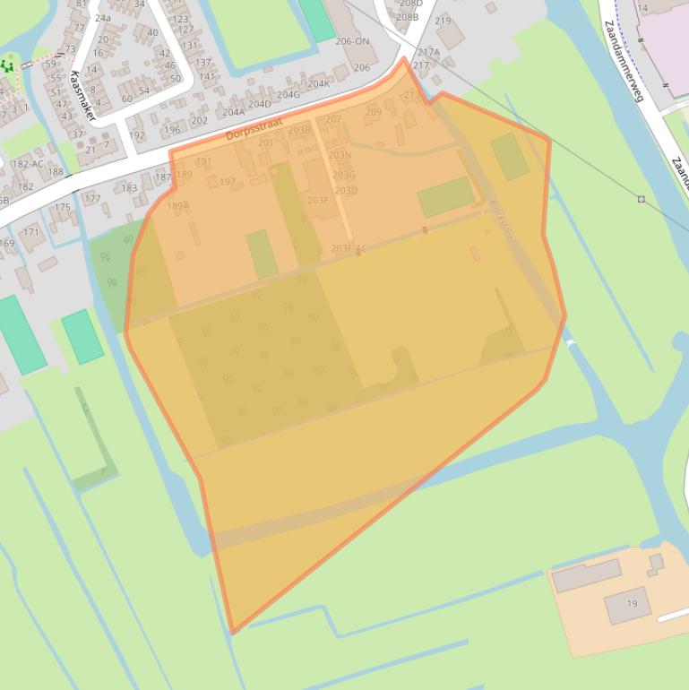 Kaart van postcodegebied 1566AH.