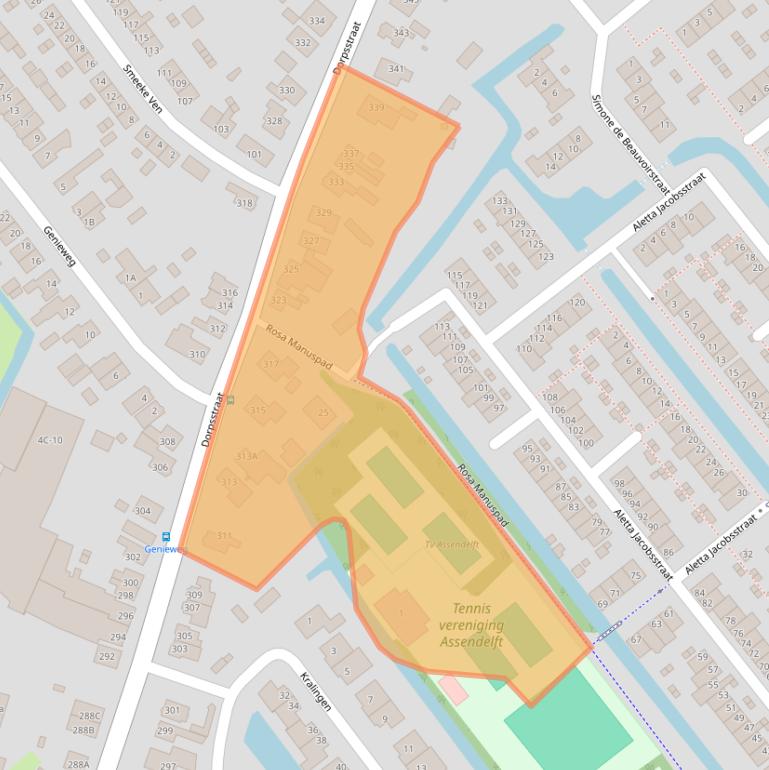 Kaart van postcodegebied 1566BC.