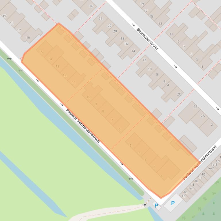 Kaart van postcodegebied 1566DJ.