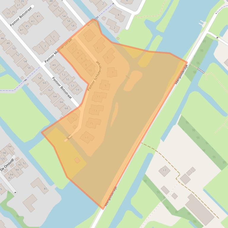 Kaart van postcodegebied 1566DZ.