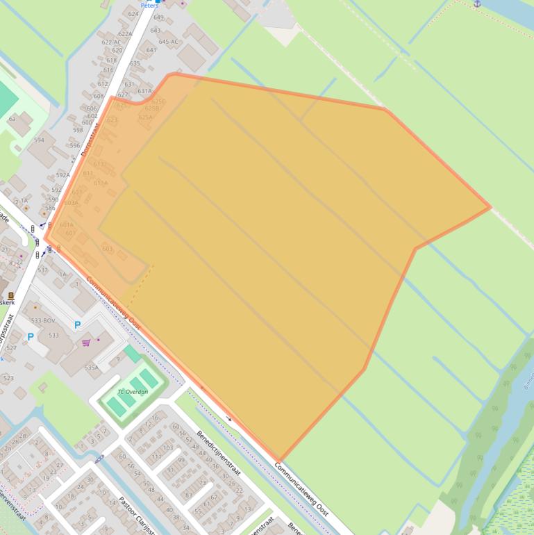 Kaart van postcodegebied 1566EA.