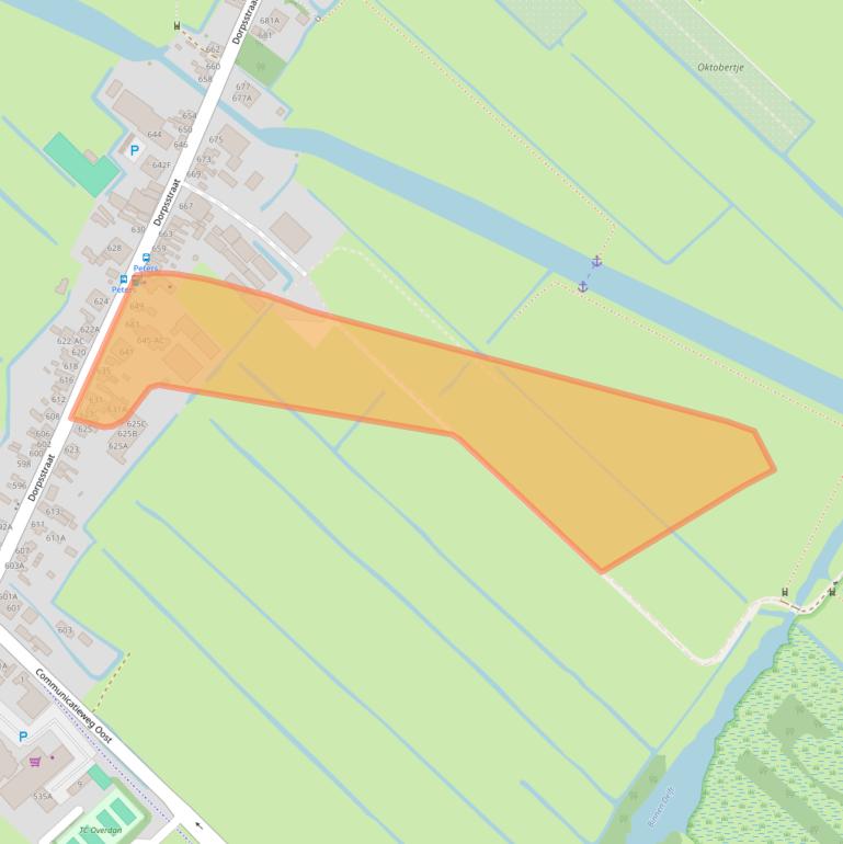Kaart van postcodegebied 1566EB.