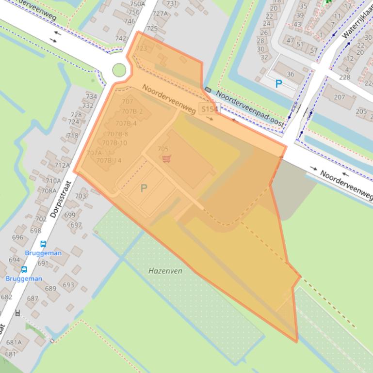 Kaart van postcodegebied 1566EE.