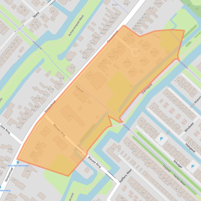 Kaart van postcodegebied 1566EH.