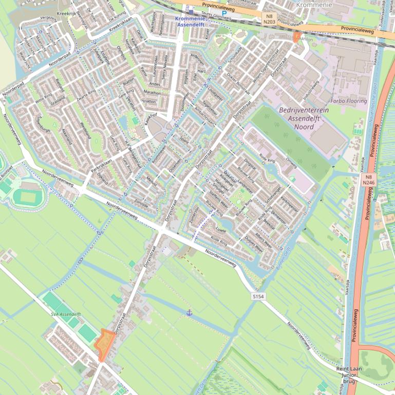 Kaart van postcodegebied 1566EK.