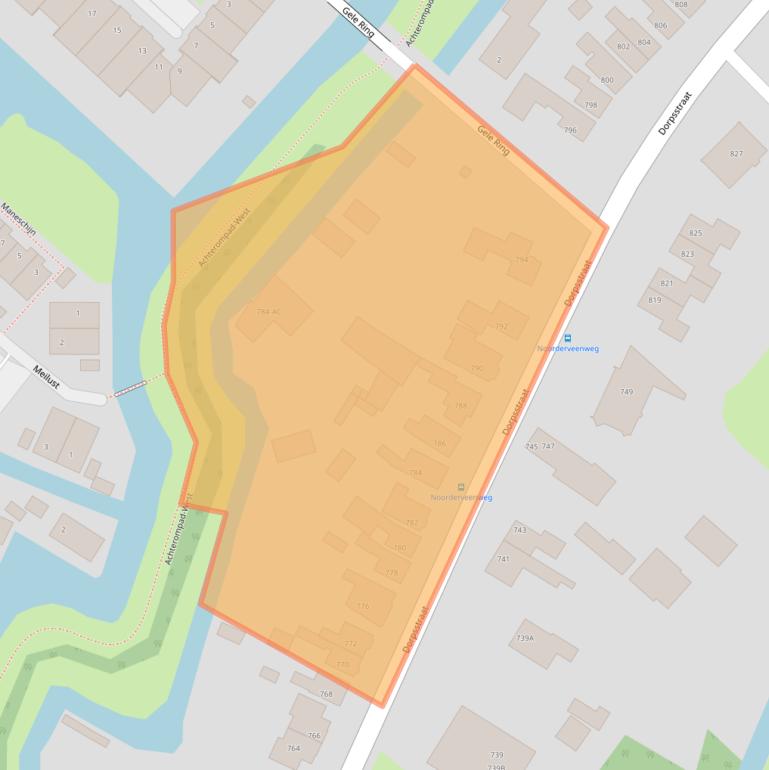 Kaart van postcodegebied 1566ET.