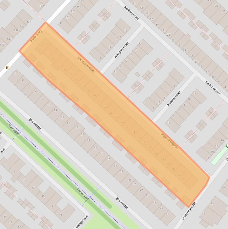 Kaart van postcodegebied 1566HZ.