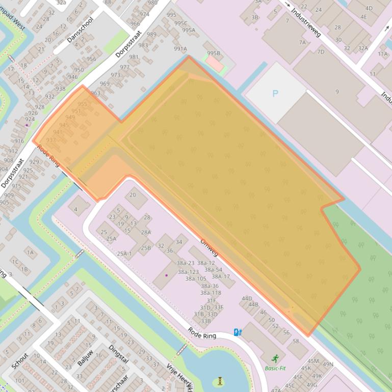 Kaart van postcodegebied 1566JB.