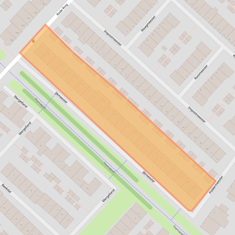 Kaart van postcodegebied 1566JV.