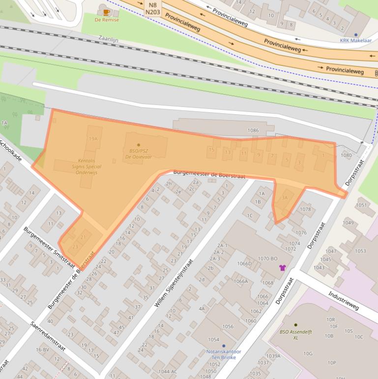 Kaart van postcodegebied 1566KA.