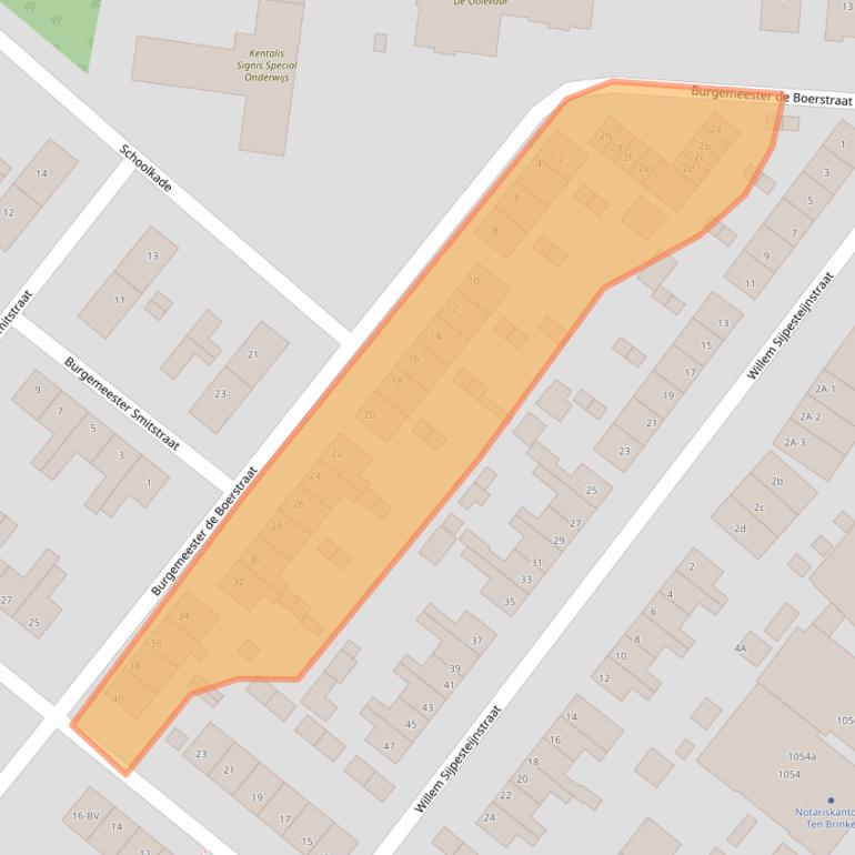 Kaart van postcodegebied 1566KC.