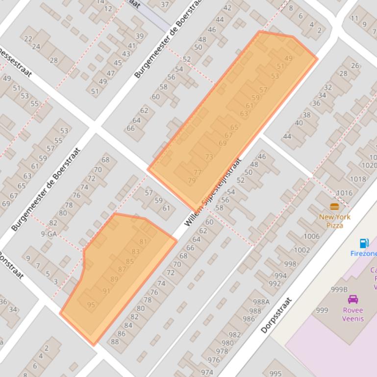 Kaart van postcodegebied 1566KG.