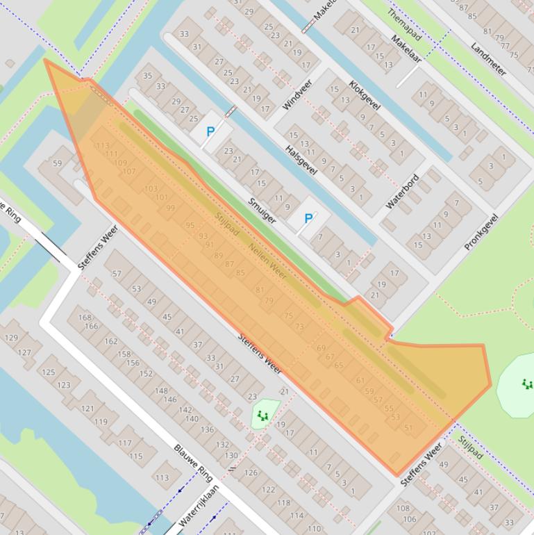 Kaart van postcodegebied 1566LT.