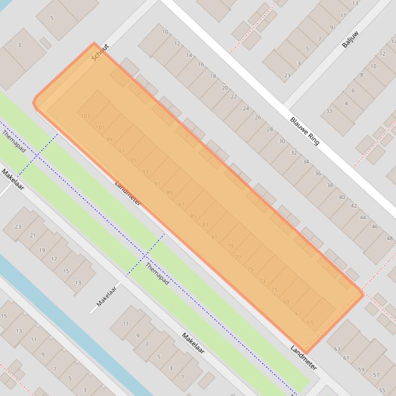 Kaart van postcodegebied 1566MR.