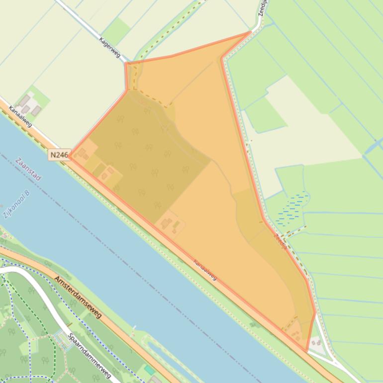 Kaart van postcodegebied 1566NA.