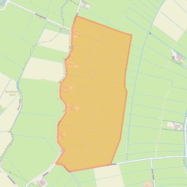 Kaart van postcodegebied 1566NE.