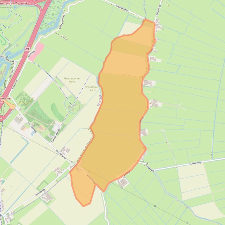 Kaart van postcodegebied 1566NG.