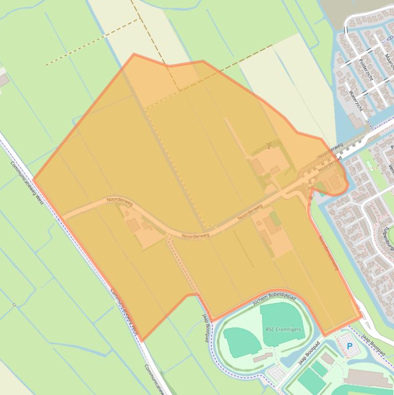 Kaart van postcodegebied 1566NW.