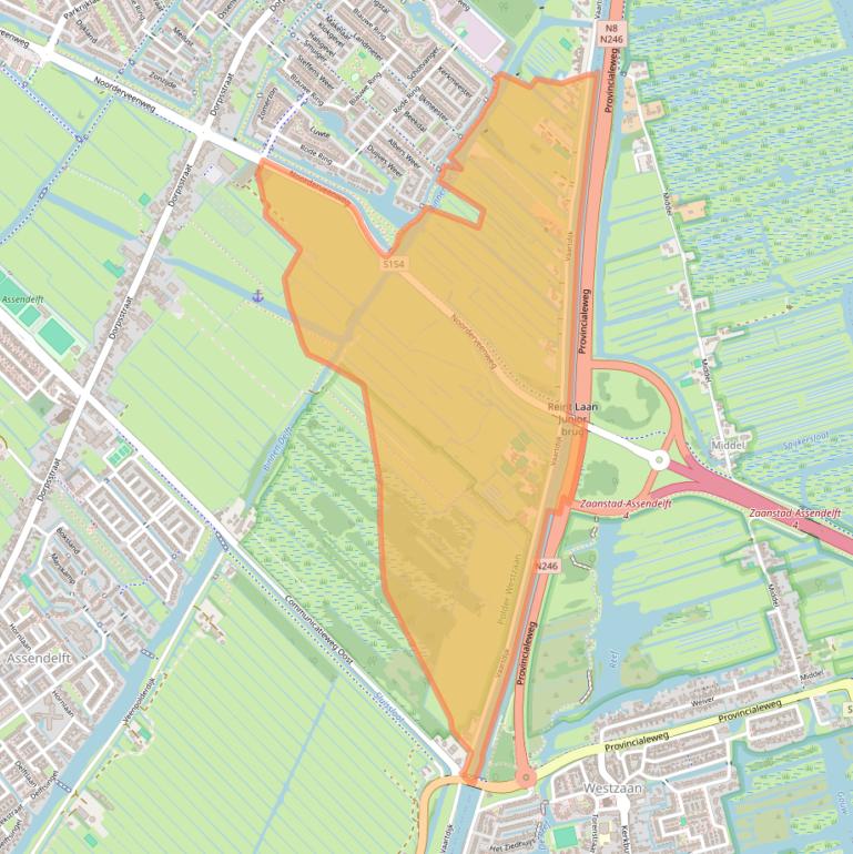 Kaart van postcodegebied 1566PN.