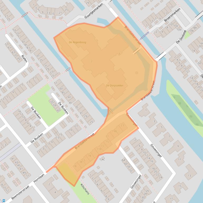 Kaart van postcodegebied 1566XD.