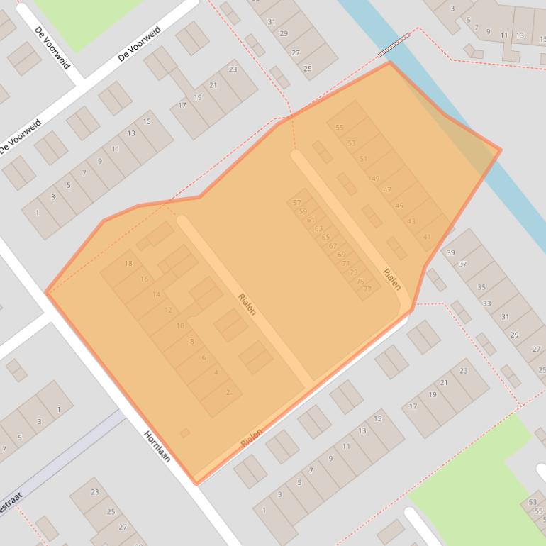 Kaart van postcodegebied 1566XJ.