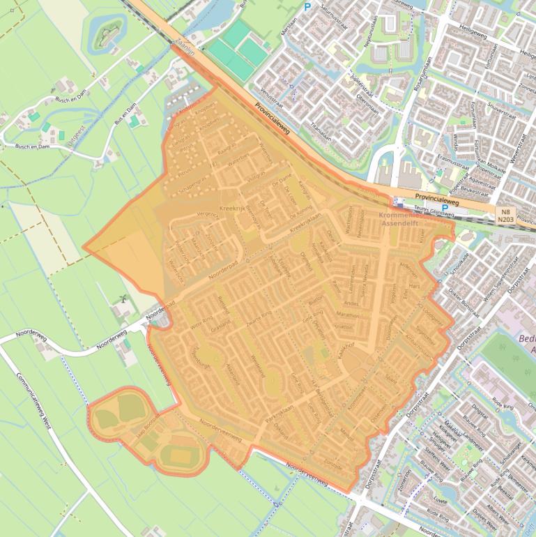 Kaart van postcodegebied 1567.