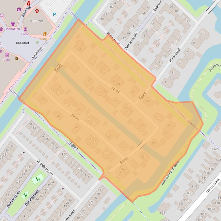 Kaart van postcodegebied 1567AA.