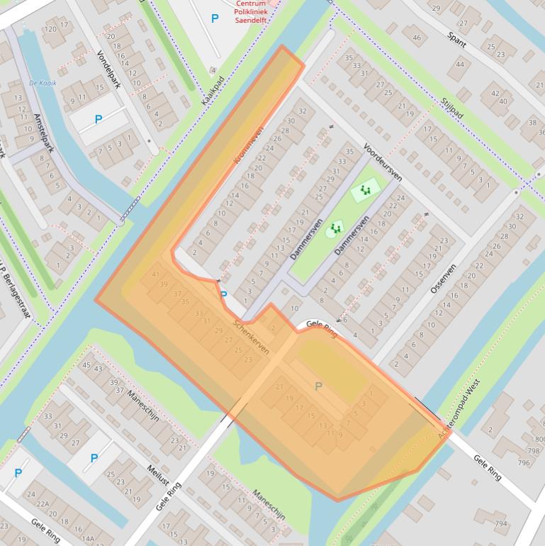 Kaart van postcodegebied 1567BE.