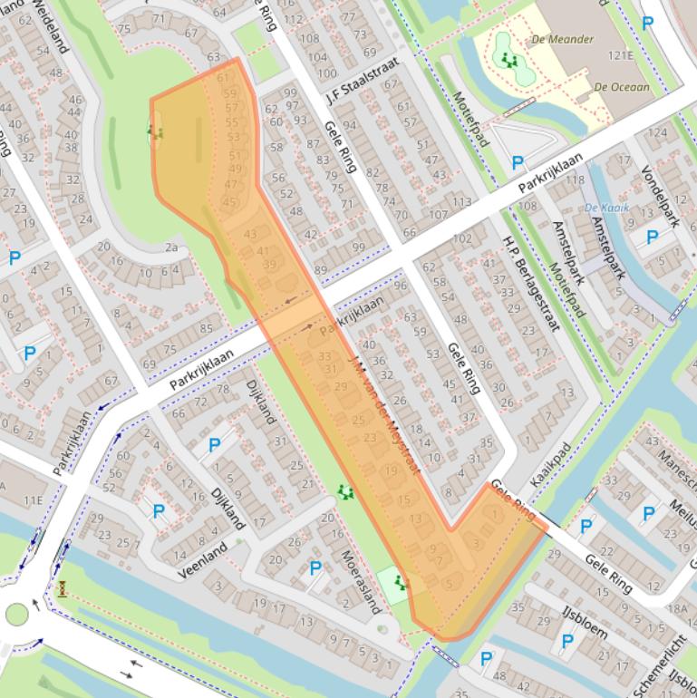 Kaart van postcodegebied 1567GA.