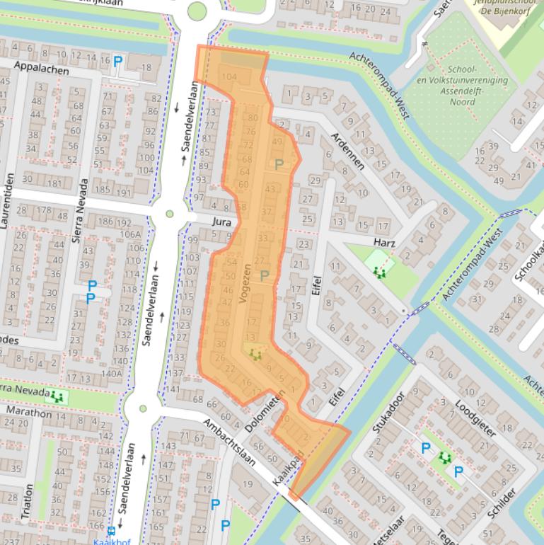 Kaart van postcodegebied 1567KC.