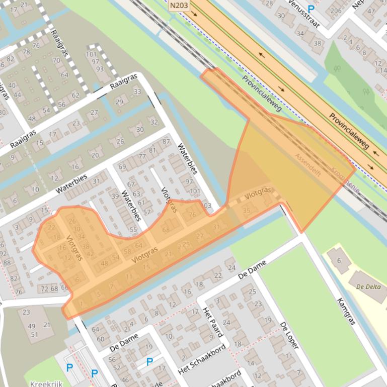 Kaart van postcodegebied 1567NA.