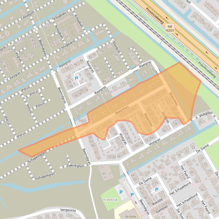 Kaart van postcodegebied 1567NB.