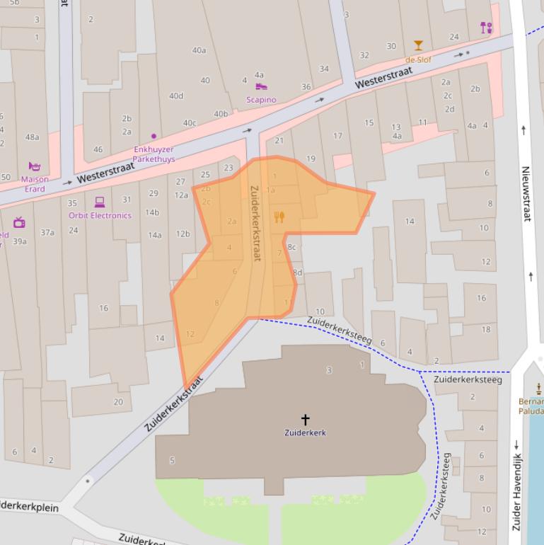 Kaart van postcodegebied 1601AA.