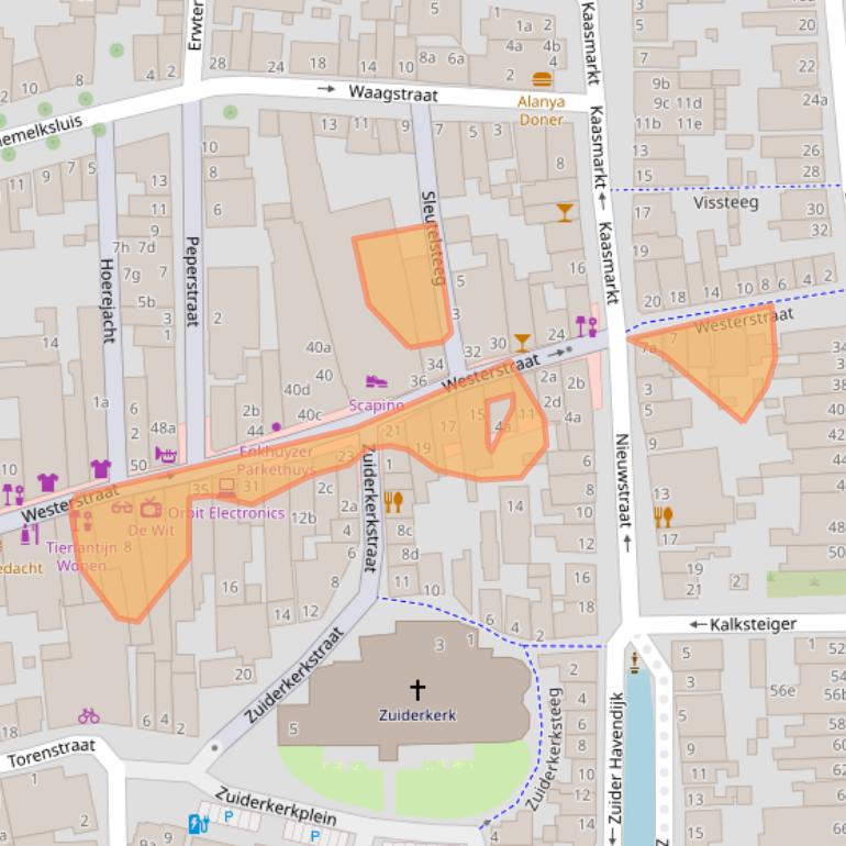 Kaart van postcodegebied 1601AB.