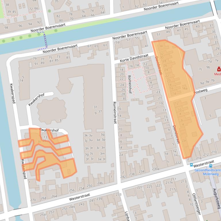 Kaart van postcodegebied 1601AV.