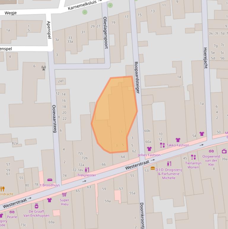 Kaart van postcodegebied 1601AW.