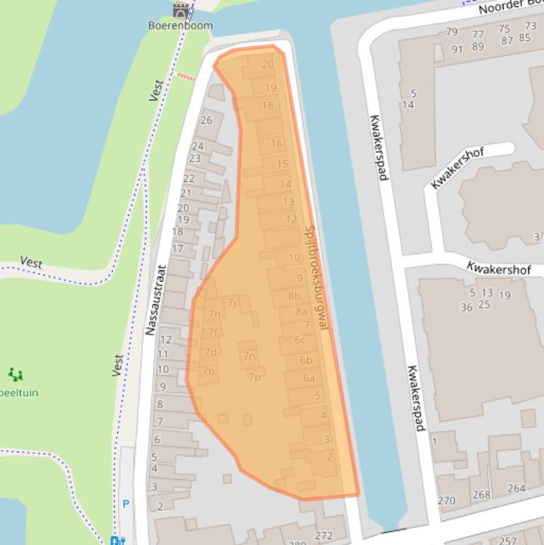 Kaart van postcodegebied 1601BE.