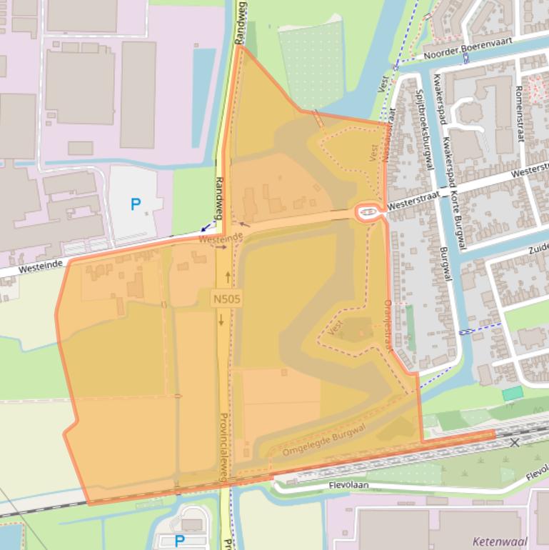 Kaart van postcodegebied 1601BJ.