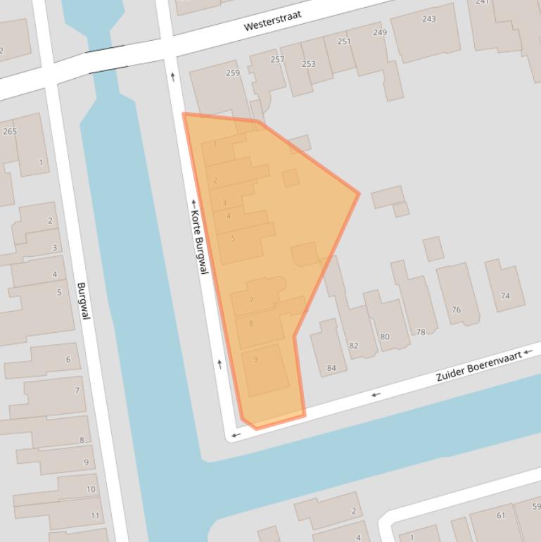 Kaart van postcodegebied 1601CA.