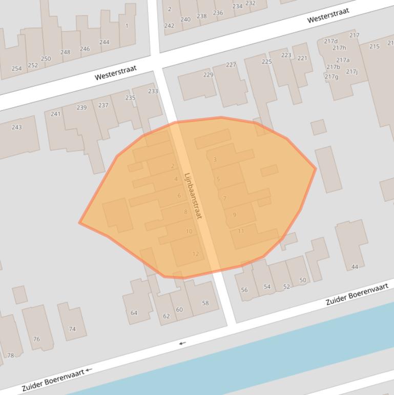 Kaart van postcodegebied 1601CB.