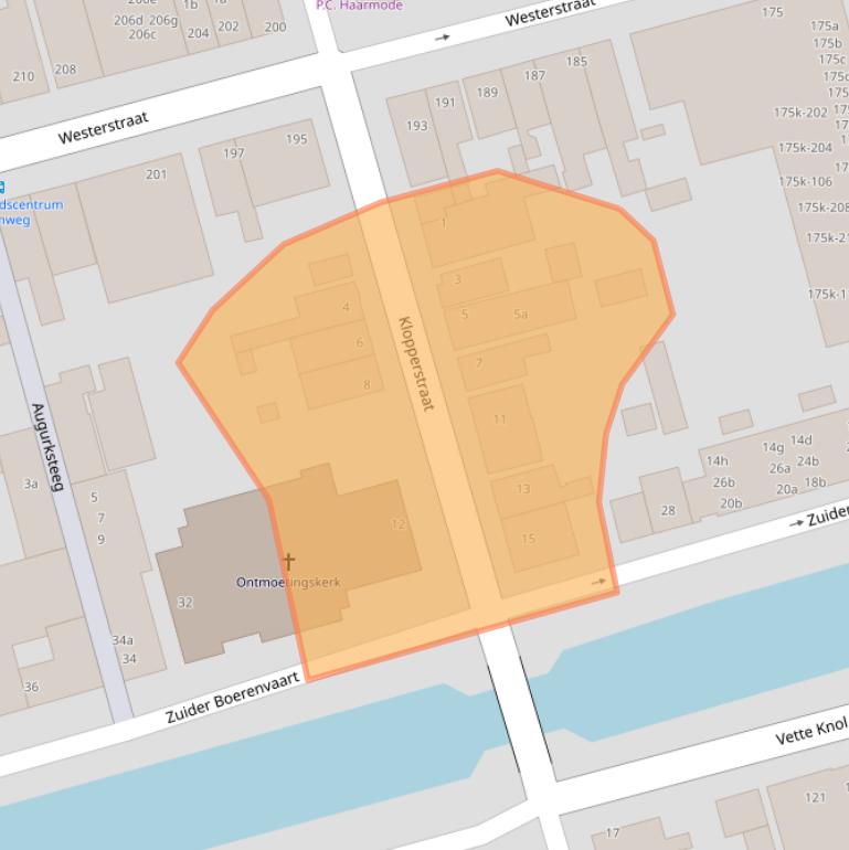 Kaart van postcodegebied 1601CE.