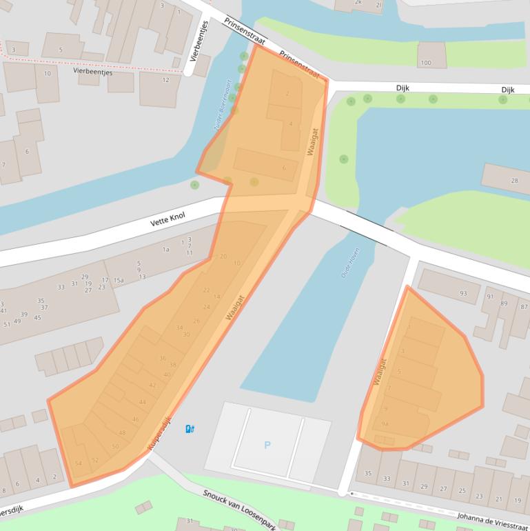 Kaart van postcodegebied 1601CP.