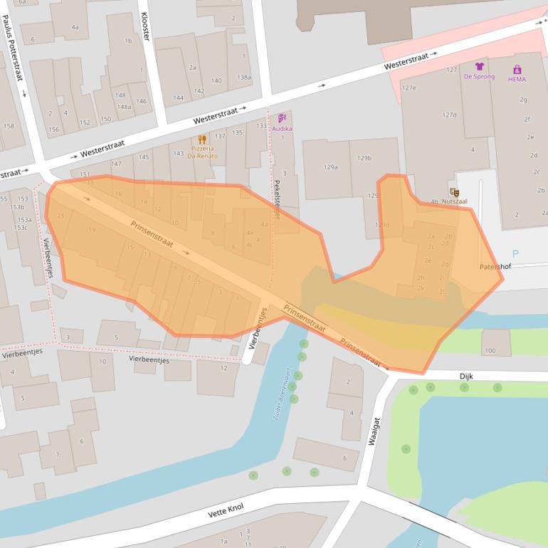 Kaart van postcodegebied 1601CR.