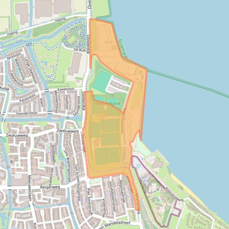 Kaart van postcodegebied 1601DC.